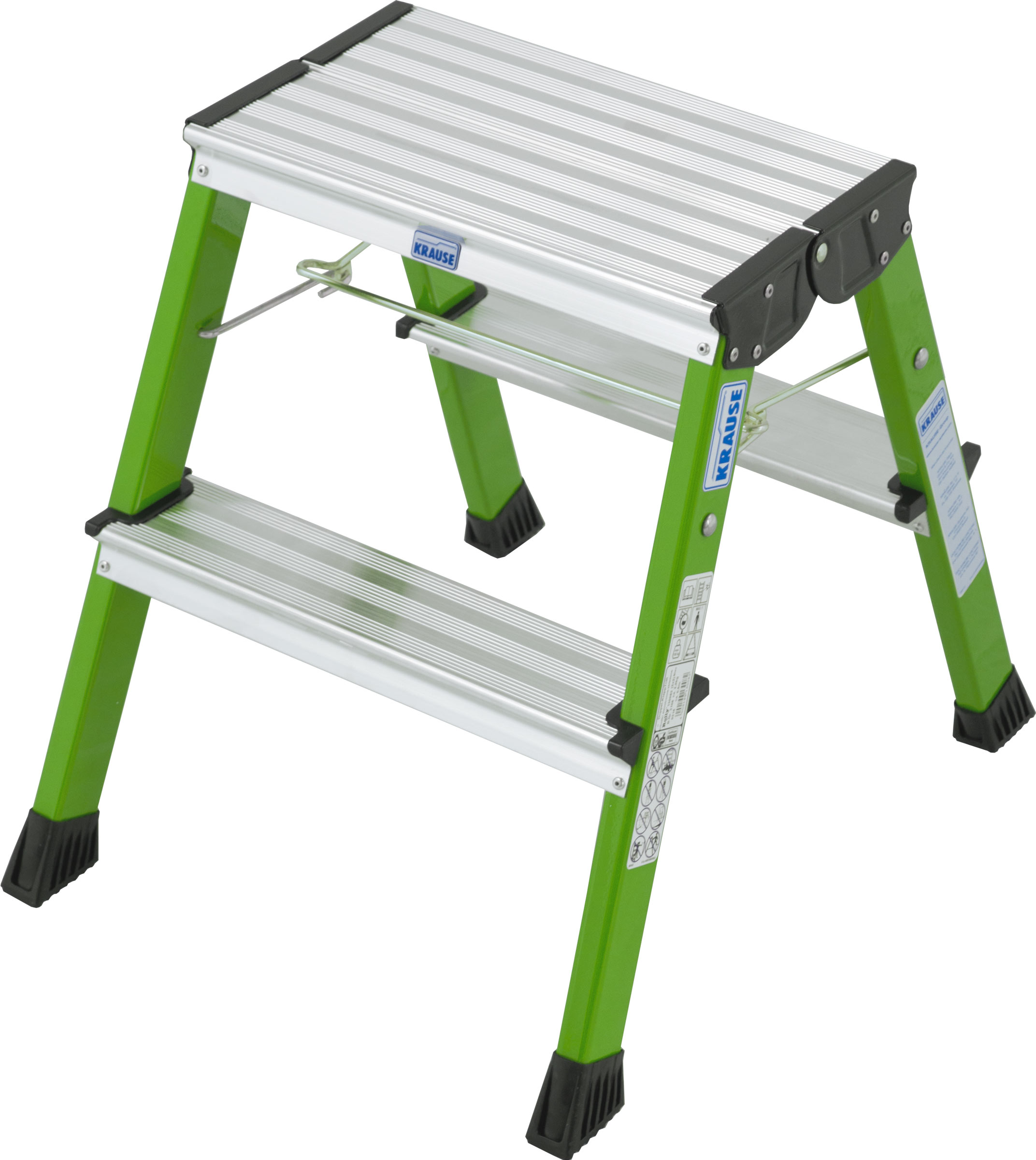 Krause Alu-Doppel-Klapptritt Rolly® 2x2 Stufen Grün