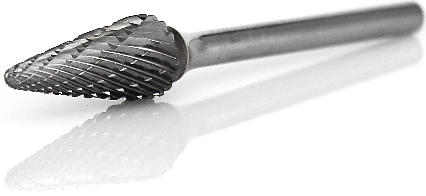 procut Hartmetallfrässtift Rundkegelform KEL L30512-6 Schaft-∅ 3 mm - Kopf-∅ 5 mm - Kreuzverzahnung (PC-L30512-6) Bild-01