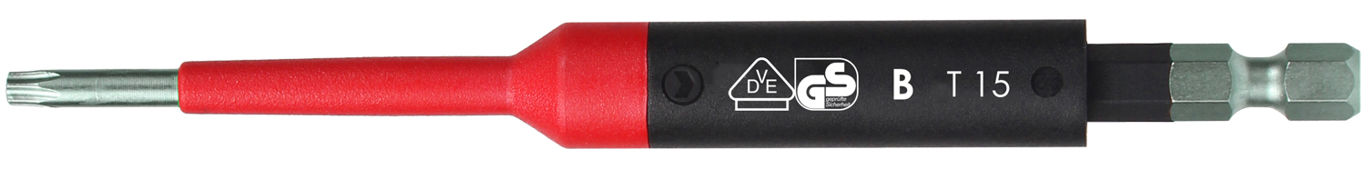 Felo VDE SAFETY Bit E 6,3 Torx T 15 x 125 IEC SAFETY Torx Schrauben Bit | Einsatzbereich bis 10.000 V geprüft nach DIN EN IEC 60900:2018 (FL-3202590) Bild-01
