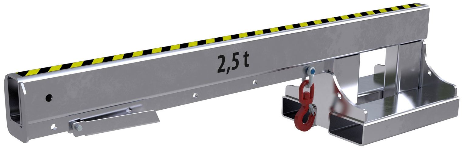 Bauer Kranarm KT-K-2.5 - verzinkt Kranausleger starr für Stapler - Lasttraverse Stahl verzinkt (BA-4430-17-0000-7) Bild-01