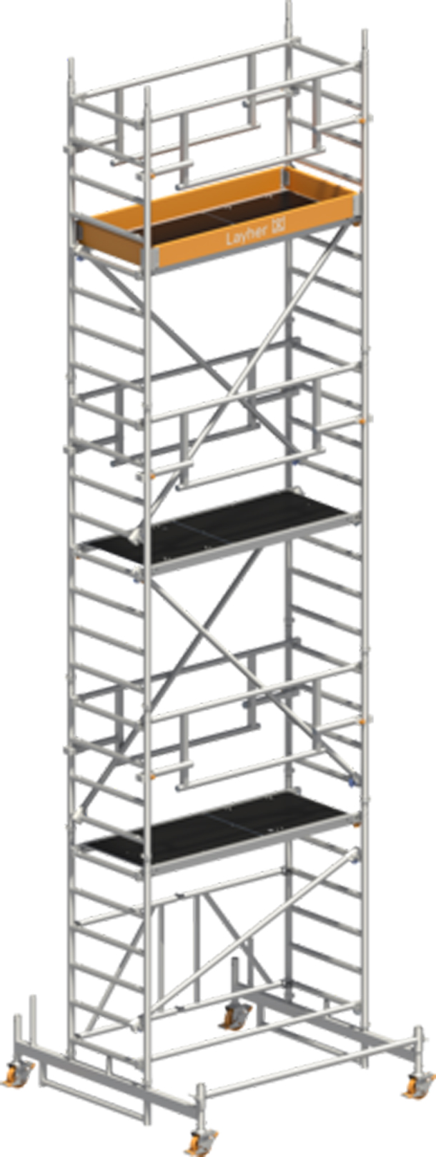 Rollgerüst Layher Zifa P2 SAFETY Plus 1426216 - Arbeitshöhe 7,76 m fahrbares Gerüst mit Sicherheits-Doppelgeländer - Fahrgerüst Sicherheitsaufbau P2 mit Fahrbalken (LS-1426216) Bild-01
