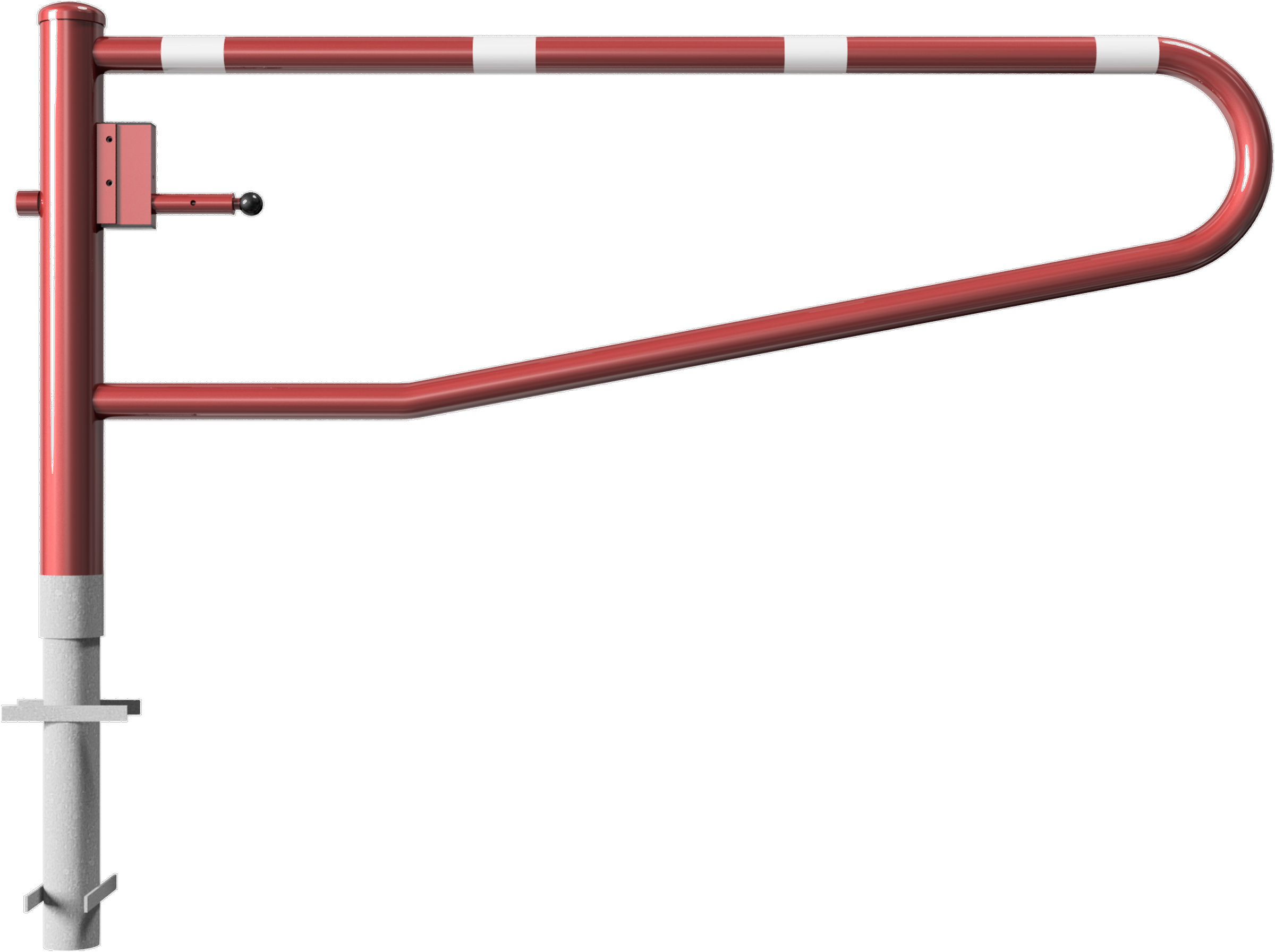 Schake Drehschranke - Schrankenbaum Ø 60 mm OED rot | weiß - 2000 mm