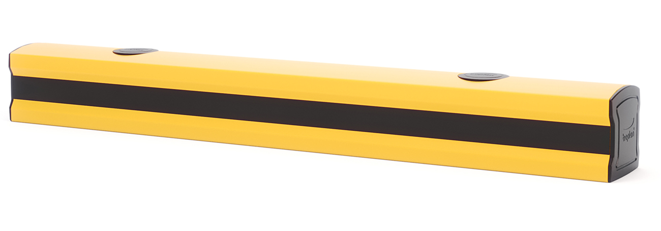 boplan Rammschutzleiste Flip 120L gelb | schwarz - 1000 x 120 x 120 mm Boden-Rammschutzleiste aus Kunststoff - Aufprallenergie 4,2 kJ | Extrilene Bodenmarkierung zum Aufdübeln RAL 1003 9005 (BP-PPPL1210-1000-0001YB) Bild-01