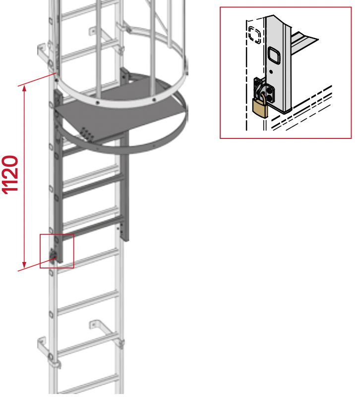 Hymer Steigleiter Zugangssperre Steigleitersperre für ortsfeste Leitern (HY-0054770) Bild-01