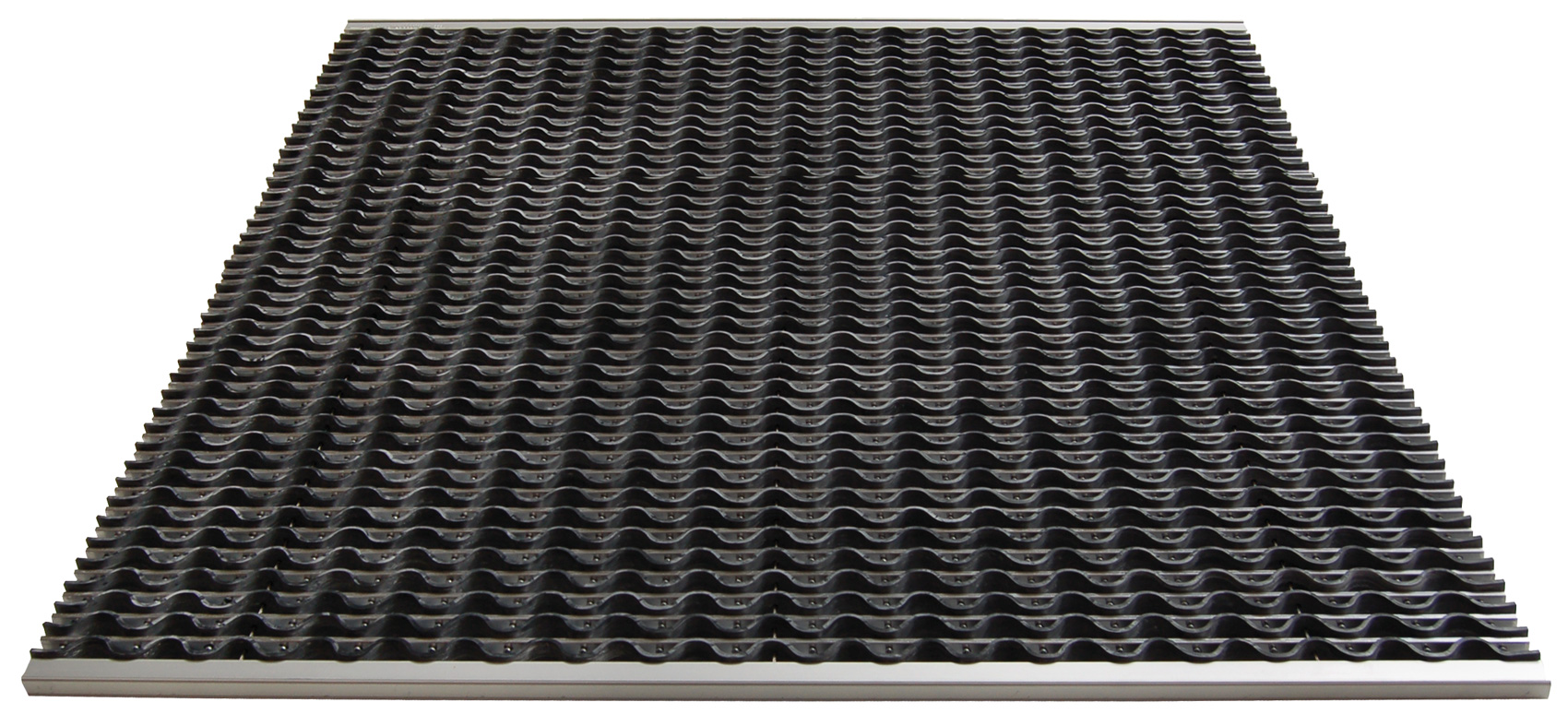 Miltex Schmutzfangmatte Eazycare Wave schwarz - 985 x 985 x 22 mm Schmutzmatte Kautschuk-Aluminium für den Außenbereich | Grobschmutz - Schmutzfangläufer fertig konfiguriert und modular (MT-38050) Bild-01