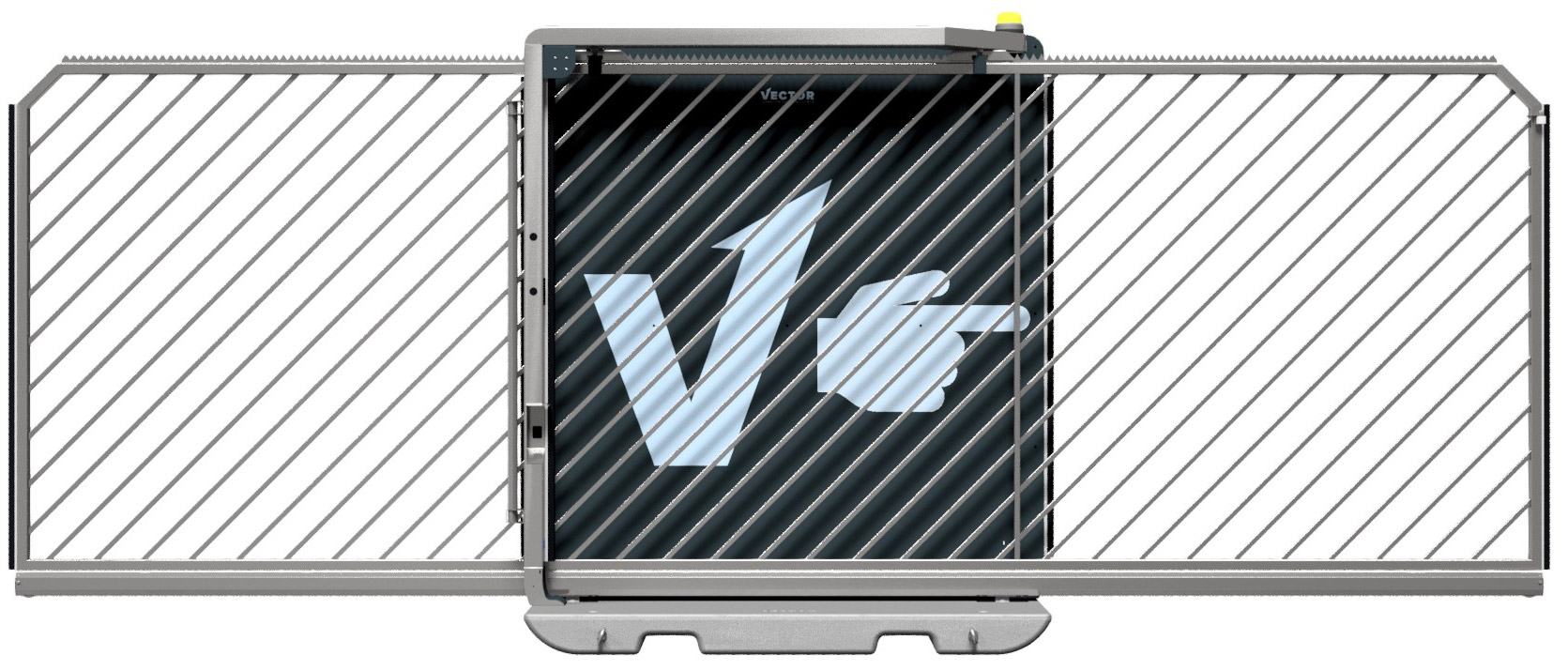 Schake Vector V-Gate-Simple verzinkt - Laserscanner - Bauzaunmodul Schiebetor mobil mit Plattform zur Geländesicherung - Stahl verzinkt mit Laserscanner (SK-VPSEL24VOB0334) Bild-01