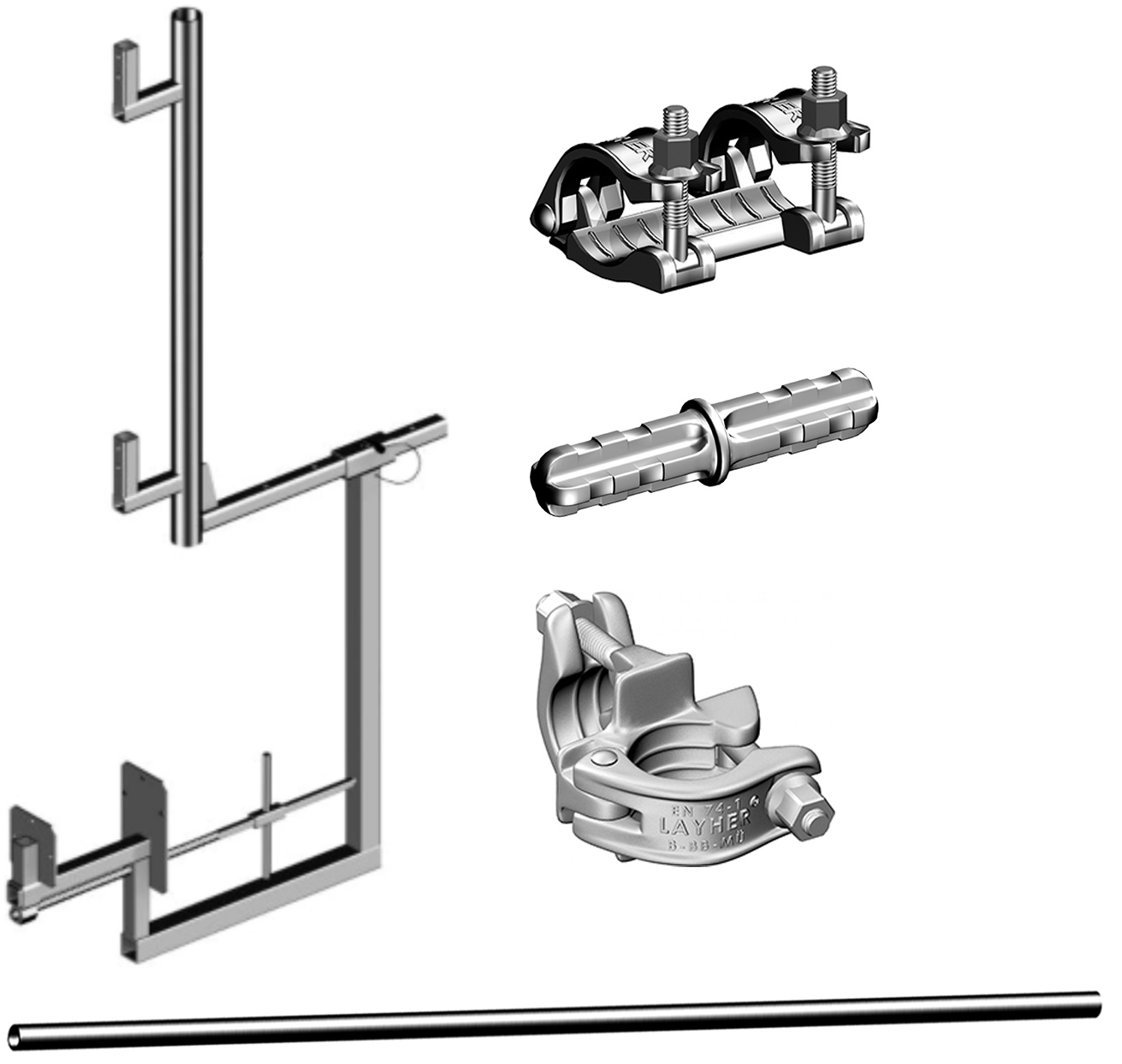 Layher Ortgang-Geländer hawego Set 4,00 m