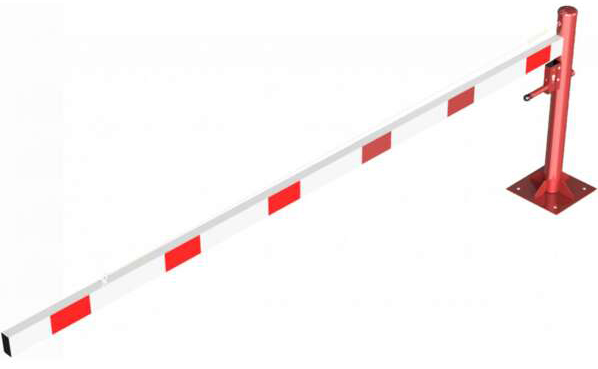 Schake Drehschranke - Schrankenbaum 100 x 50 mm ODP weiß | rot  - 3500 mm