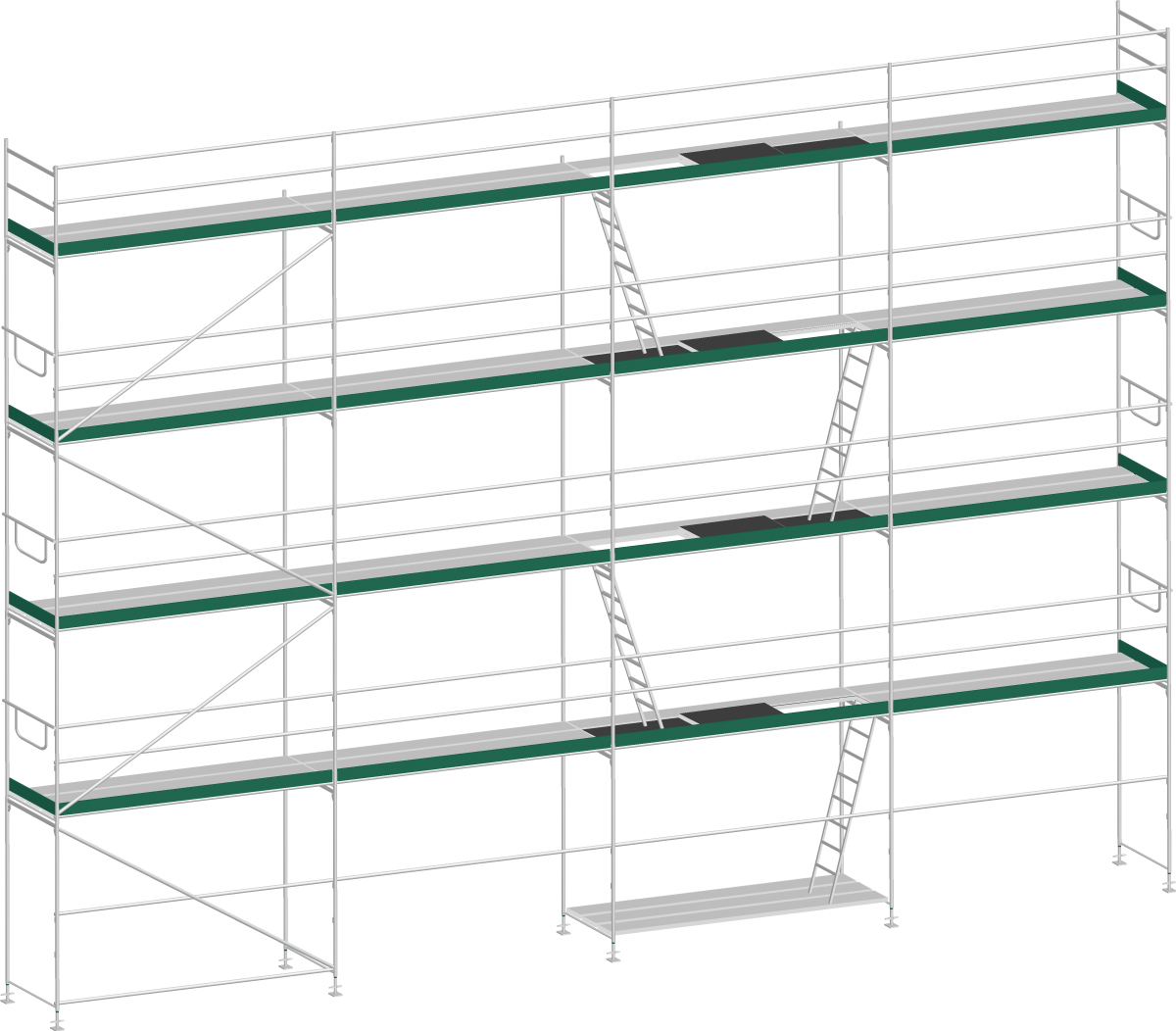 MJ Gerüst UNI 70 Aluminium mit Aluboden - Feldlänge 2,50 m