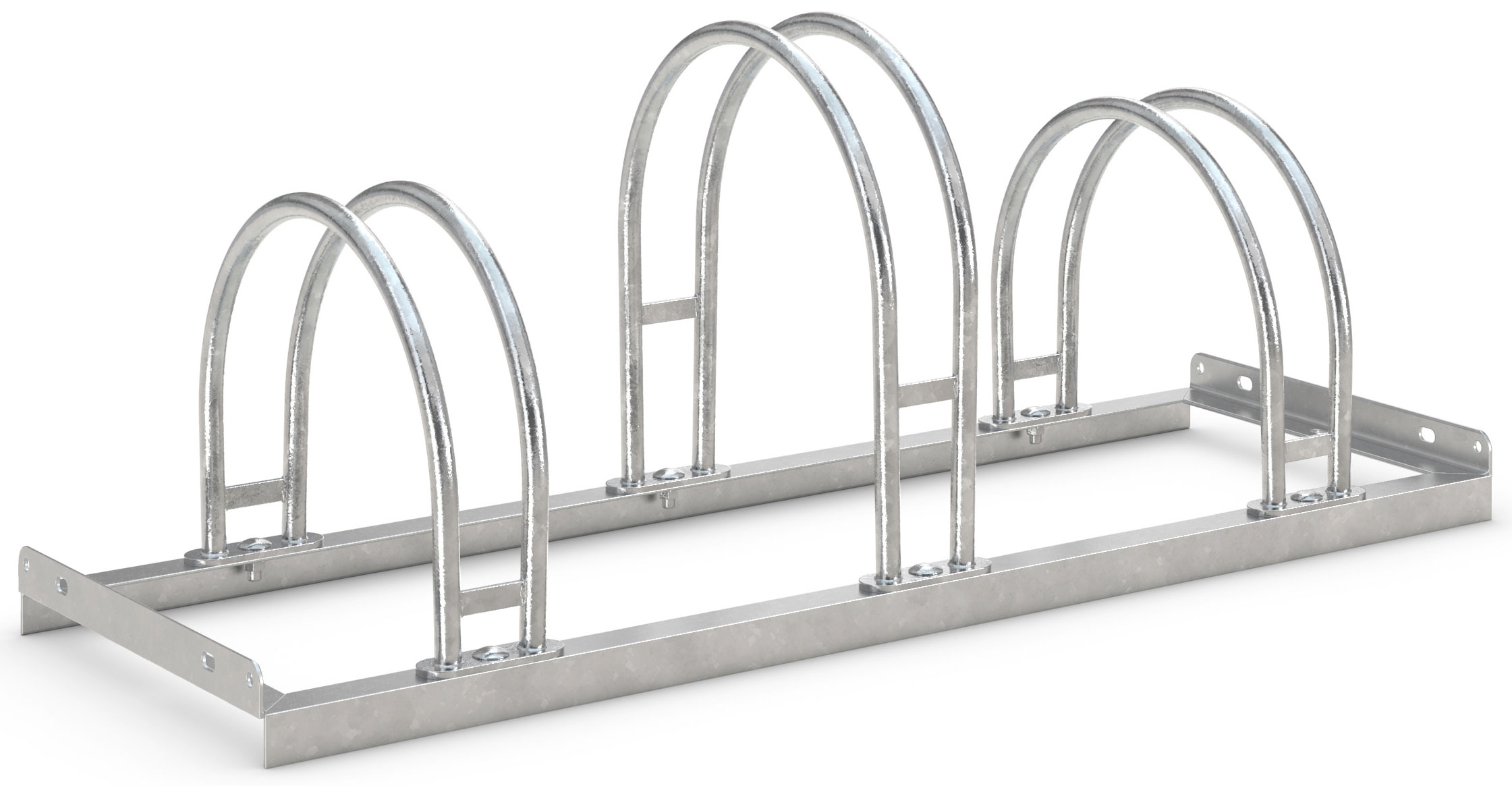 WSM Fahrradständer Bogenparker 5053 Stahl - 3 Einstellplätze Fahrradparker einseitig befahrbar - Standparker Stahl verzinkt  (WSM-105800028) Bild-01