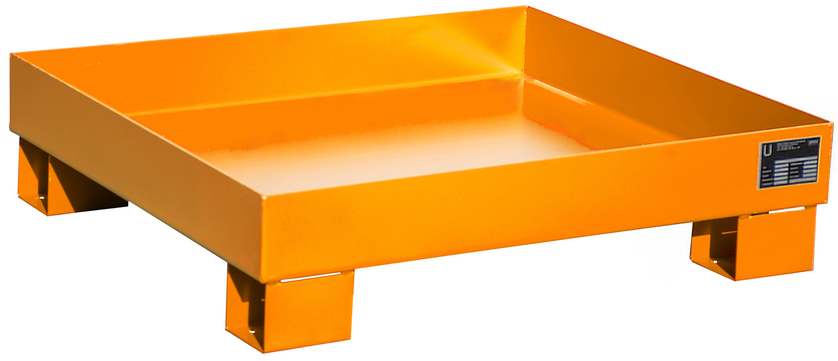 Bauer Auffangwanne Stahl AW 60-2 - RAL 2000 Gefahrstoffwanne gelborange pulverbeschichtet ohne Gitterrost - Stahlwanne mit 68 Liter Auffangvolumen (BA-4471-51-0000-1) Bild-01