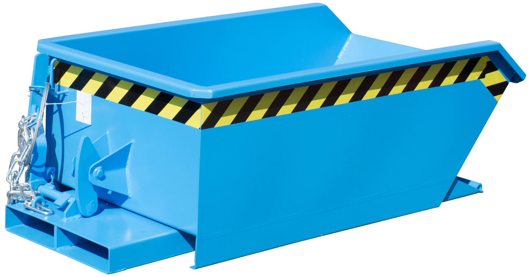 Bauer Muldenkipper MGU-230 - RAL 5012 Kippmulde 230 Liter für Stapler - Bauhöhe 350 mm - Schuttmulde lichtblau pulverbeschichtet (BA-4409-34-0000-3) Bild-01