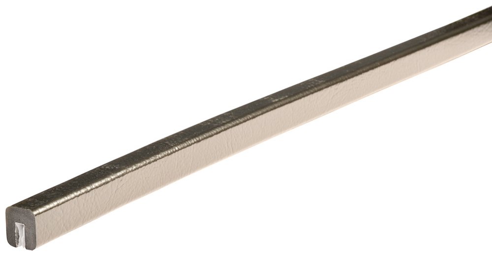 Knuffi Kantenschutzprofil Typ G 26 x 30 mm silber PU - 1,00 m Standard Warnschutz Profil U-Profil aus Polyurethan - Randprofil einfarbig mit selbstklebenden Kanten (SM-PG-100020) Bild-01