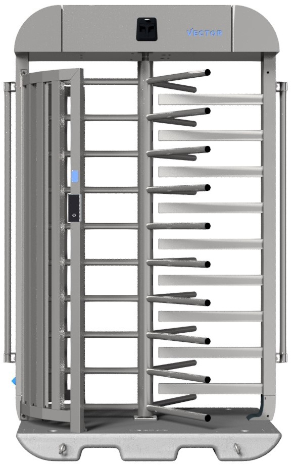 Schake Vector V-Turnstile-Compact verzinkt - elektromechanisch - lokale beidseitige Zutrittskontrolle - Bauzaunmodul Drehkreuztunnel mobil zur Geländesicherung - Stahl verzinkt - Bedienung elektromechanisch mit lokaler Zutrittskontrolle (SK-VPDK23VBB0283)
