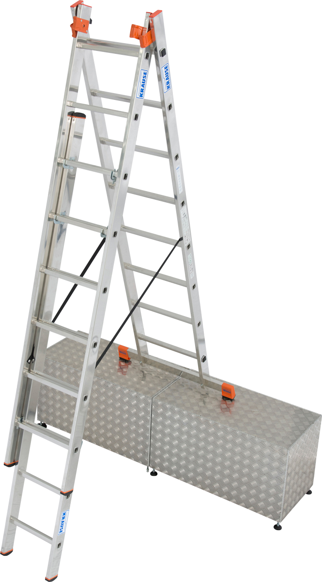 Krause Alu-Sprossenvielzweckleiter Tribilo® treppengängig 3x10 Sprossen
