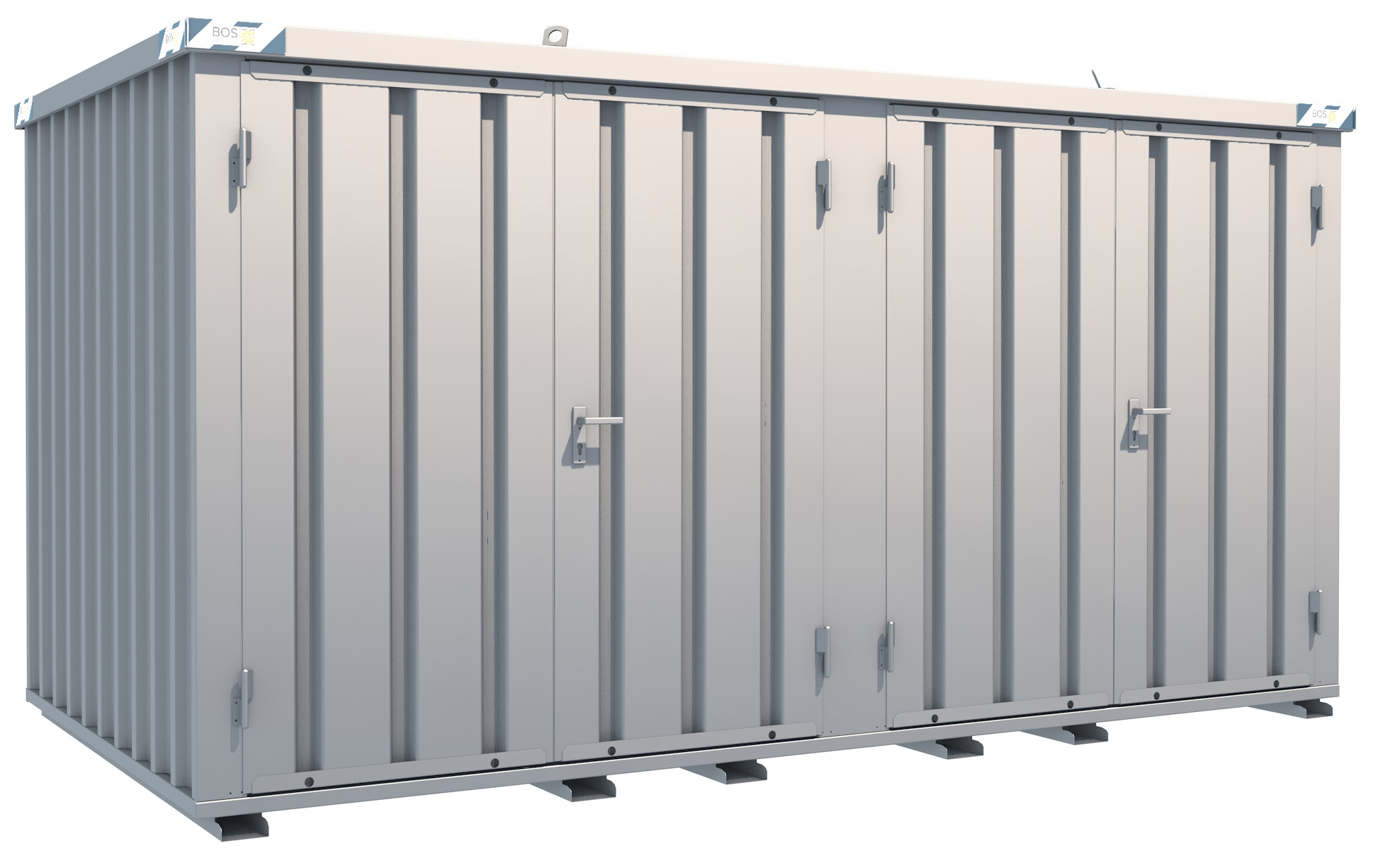 BOS SicherheitsGasLager 4100 x 2100 x 2100 mm - 2-flügelige Türen Lagerraum für Gasflaschen mit zwei Türen 1750 x 1890 mm - Lagerbox Serie SGL+ montiert (BOS-SGL-4x2) Bild-01