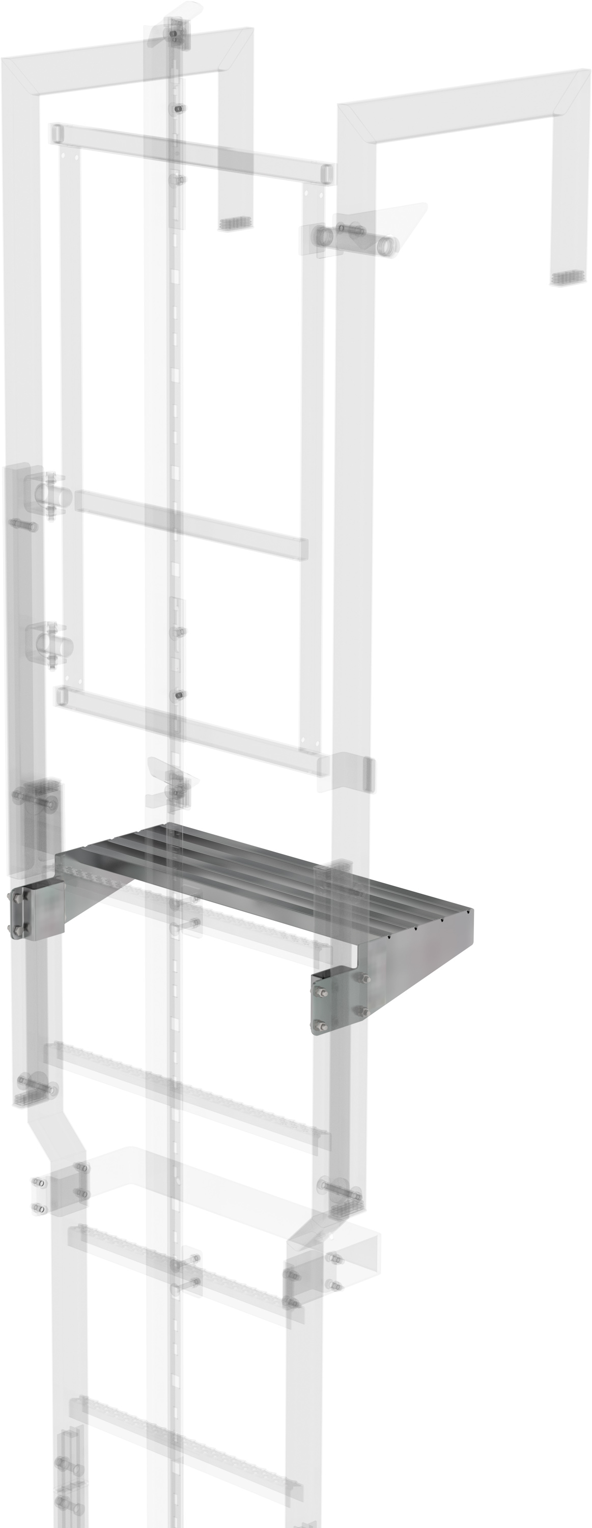 Günzburger Stahl Ausstiegstritt passend für Sicherungstüre - 250 mm