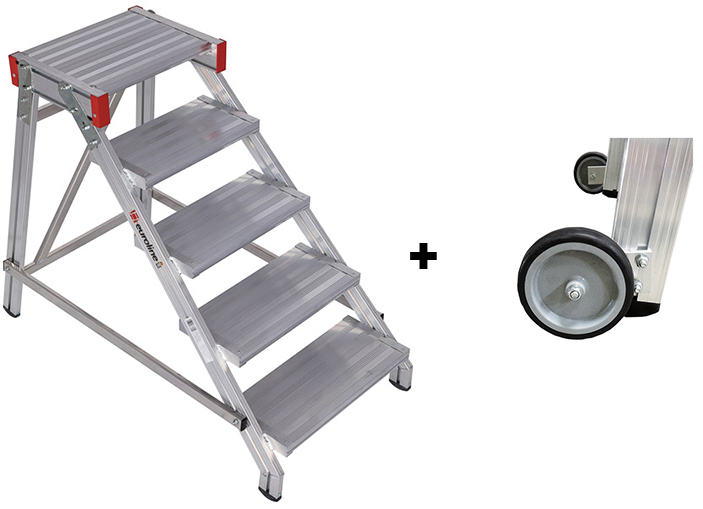euroline Alu-Arbeitstritt Maurertreppe hawego - 5 Stufen