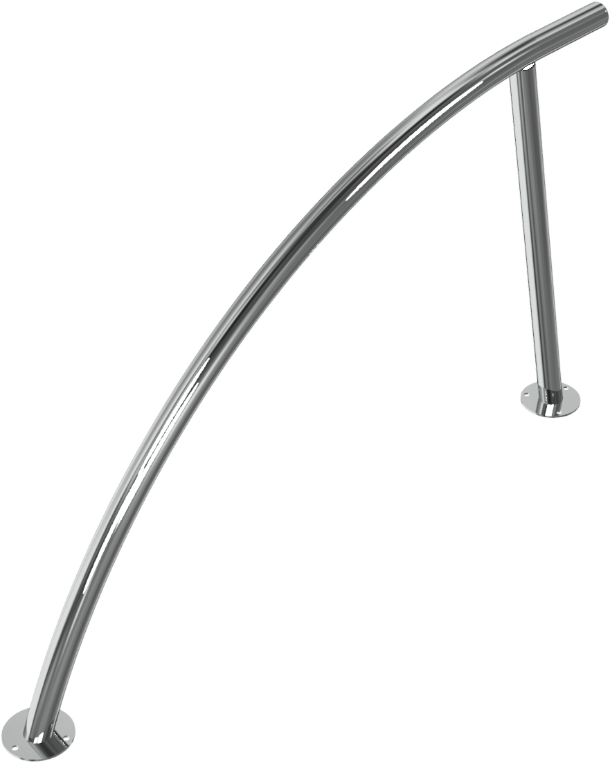 Schake Anlehnbügel Edelstahl Bogen OD Ø 48 mm Fahrradbügel ortsfest für Dübelbefestigung - Designbügel aus Edelstahl-Rundrohr (SK-449.50P) Bild-01