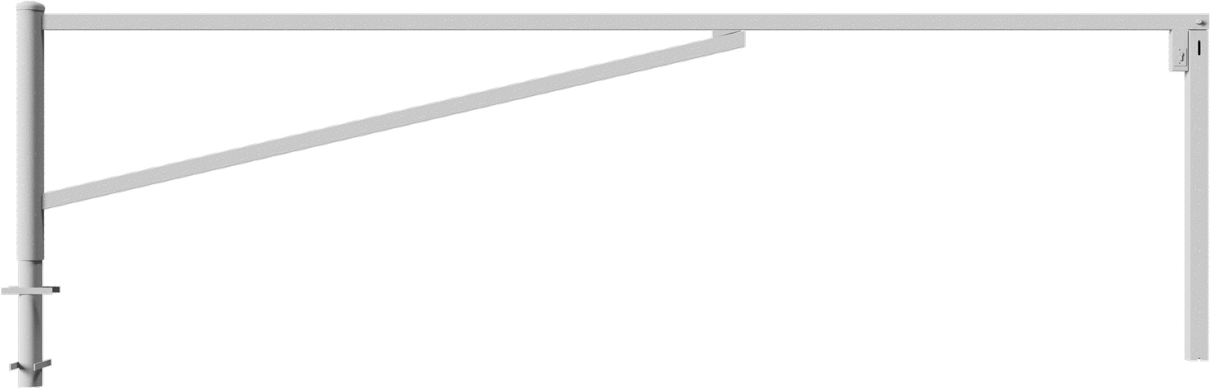 Schake Drehschranke mit 2 Auflagestützen - Schrankenbaum 60 x 40 mm OEP verzinkt - 4500 mm