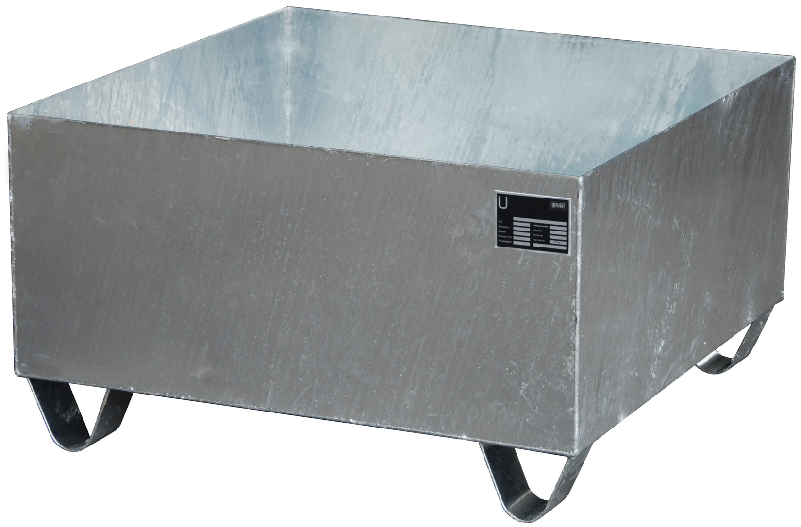 Bauer Auffangwanne Stahl Serie 2000|2001 - verzinkt Gefahrstoffwanne verzinkt ohne Gitterrost - Stahlwanne mit 210 Liter Auffangvolumen (BA-4471-02-0000-7) Bild-01