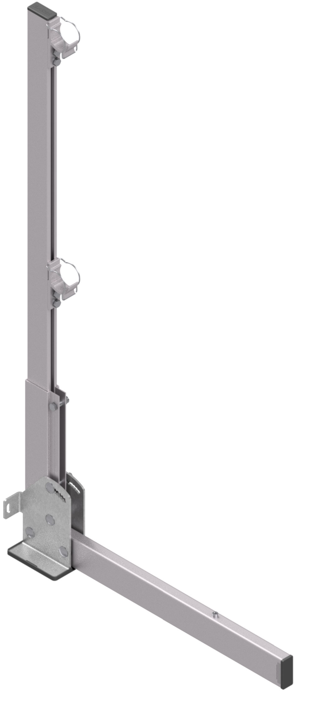 Hymer HYGHTS Geländersystem Pfosten neigbar - Auslegerlänge 0,84 m Geländerpfosten verstellbar -5° bis 30° mit kurzem Ausleger | 200 mm Höhenausgleich - Geländerbügel Alu / Edelstahl (HY-30512214) Bild-01