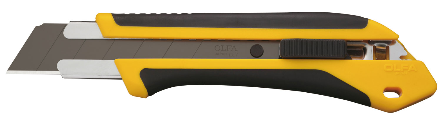 OLFA Cuttermesser X-Design XH-AL - 25 mm Teppichmesser Kunststoff mit Grippoberfläche | Feststellraster- Serie HBB | HB | HSWB (FL-C0000150401) Bild-01
