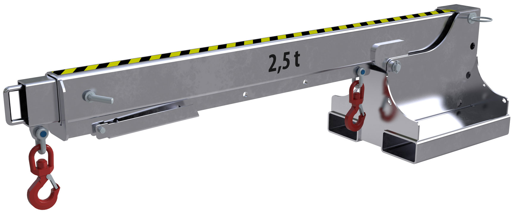 Bauer Kranarm KTH-2.5 - verzinkt Kranausleger ausziehbar und neigbar für Stapler - Lasttraverse Stahl verzinkt (BA-4430-02-0000-7) Bild-01