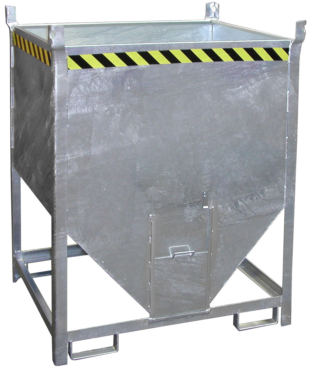 Bauer Silobehälter SGS-100 - verzinkt Silowanne 1000 Liter für Stapler mit Schieberverschluss - Silotrichter Stahl verzinkt (BA-4437-18-0000-7) Bild-01