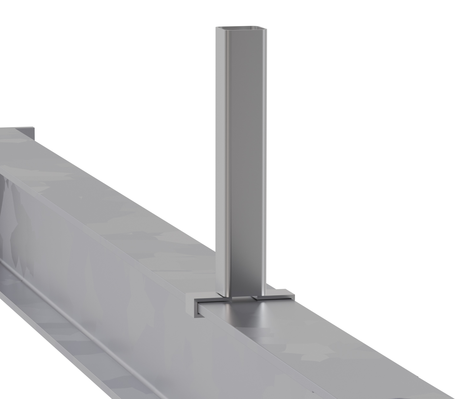 Regalwerk KARL HEAVY Fachteiler verzinkt - 25 x 25 x 150 mm Fachunterteilung zum aufstecken für KARL HEAVY Kragarm - Q-Rohr Stahl verzinkt inkl. Befestigungsmaterial (RW-B6-12615-K) Bild-01