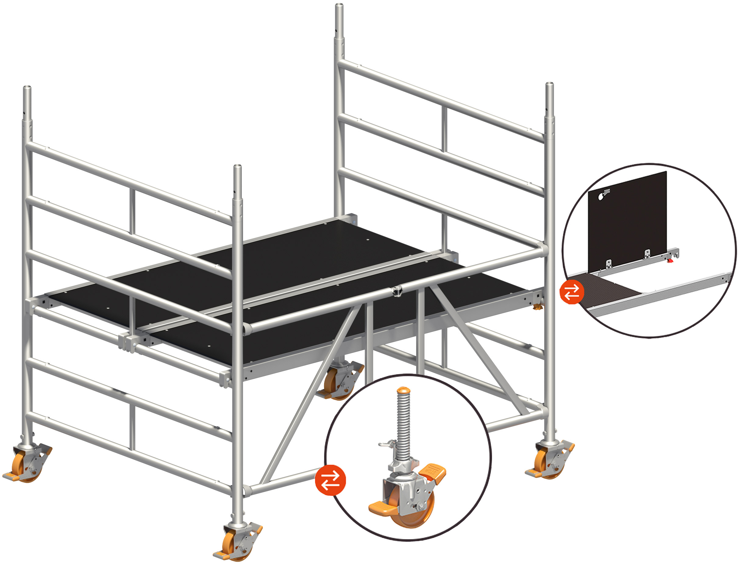 Rollgerüst Layher Zifa 150 hawego PLUS 1408200 - AH 3,06 m