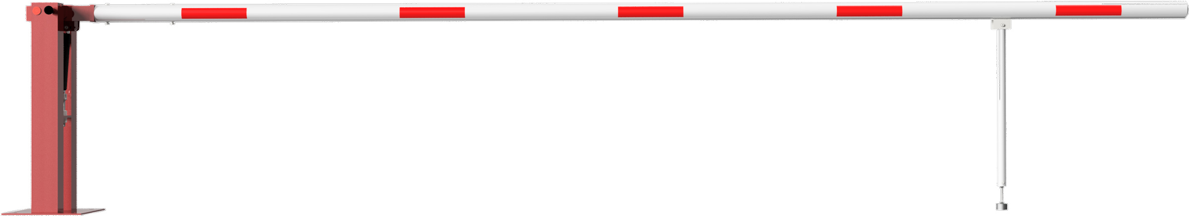 Schake Schranke mit Gasdruckfeder und Pendelstütze - Schrankenbaum Ø 80 mm ODV - 5000 mm