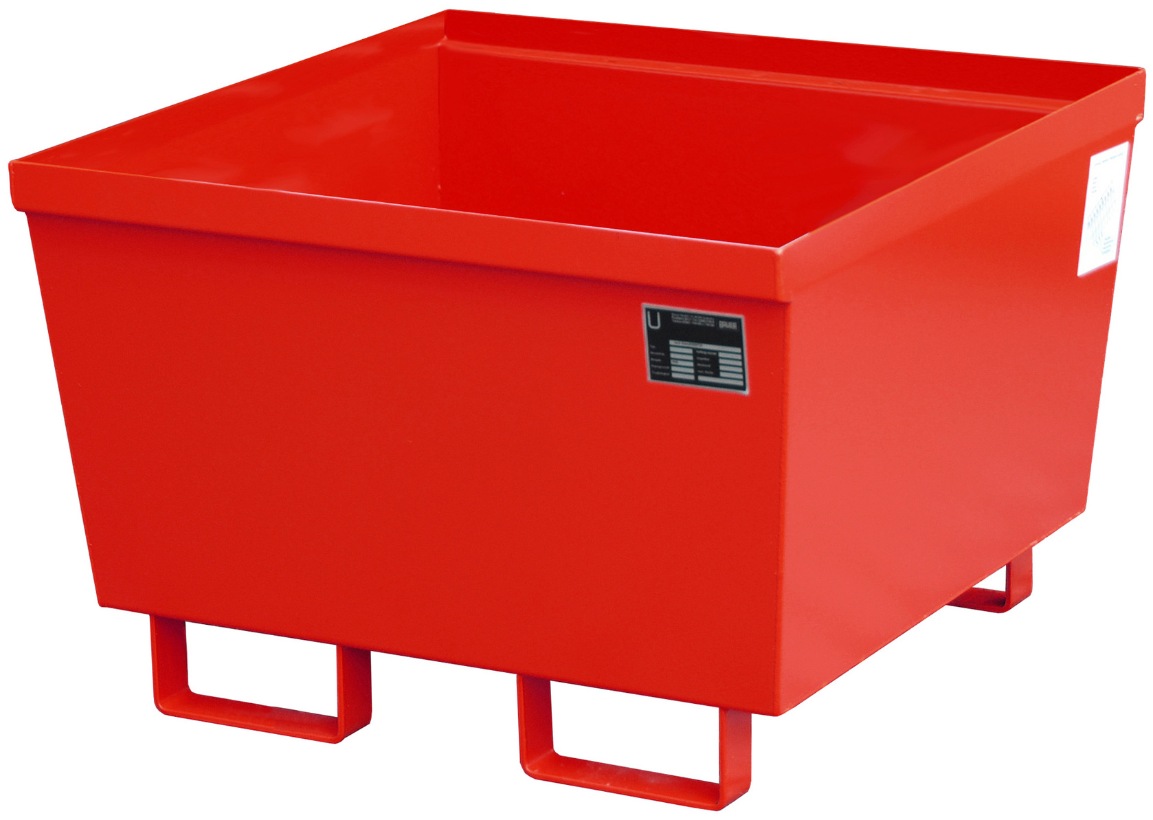 Bauer Auffangwanne Stahl AO 1 - RAL 3000 Gefahrstoffwanne feuerrot pulverbeschichtet ohne Gitterrost - Stahlwanne mit 229 Liter Auffangvolumen (BA-4447-09-0000-2) Bild-01
