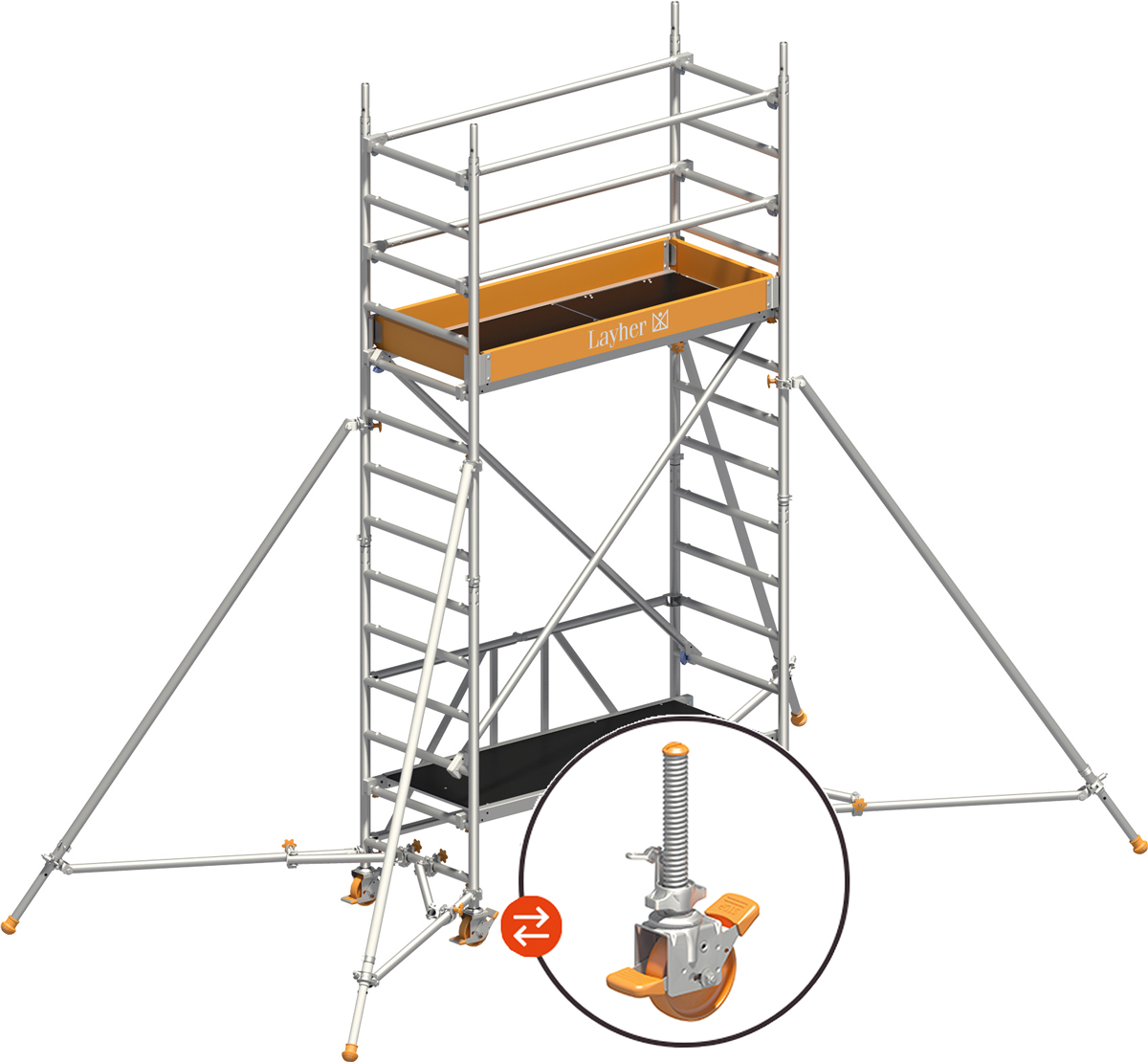 Rollgerüst Layher Zifa P2 hawego 1406233 - AH 4,80 m