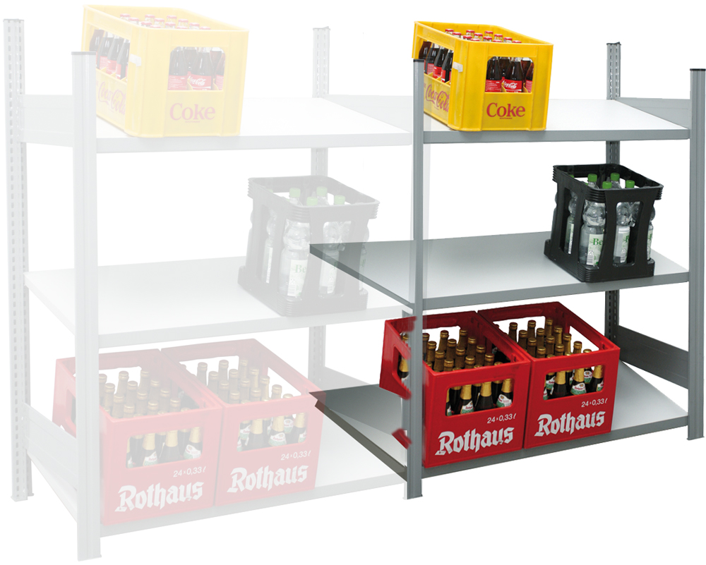 Regalwerk Getränkekistenregal Anbaufeld 1330 x 976 x 500 mm