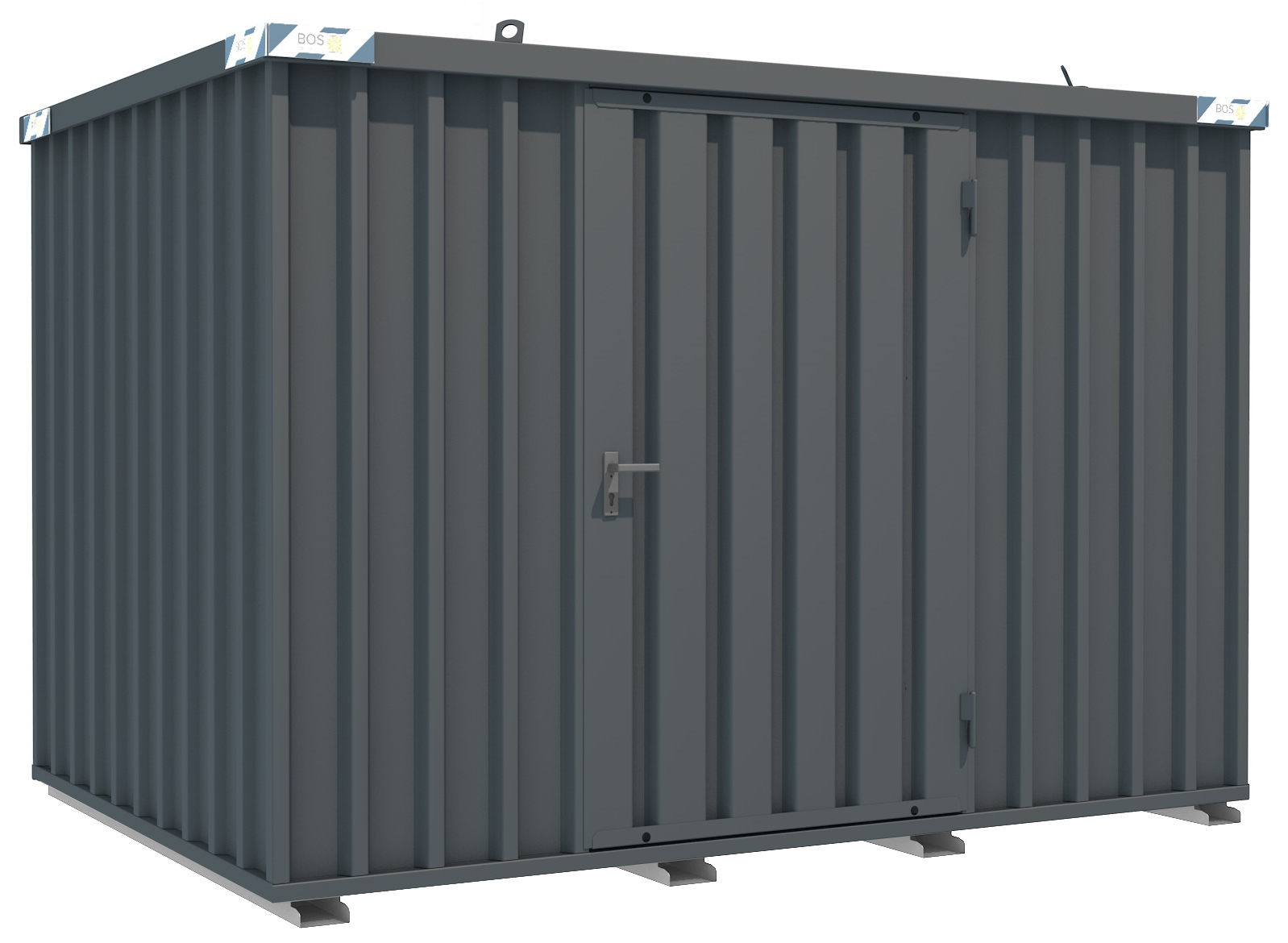 BOS Metallgerätehaus hawego PLUS 3100 x 2100 x 2100 mm anthrazitgrau - 1-flügelige Tür auf 3 m Seite Gartenhaus mit Tür 1150 x 1890 mm - pulverbeschichtet RAL 7016 - inkl. umfangreichem Zubehör (BOS-SC3000-3x2-LE-HP7016) Bild-01