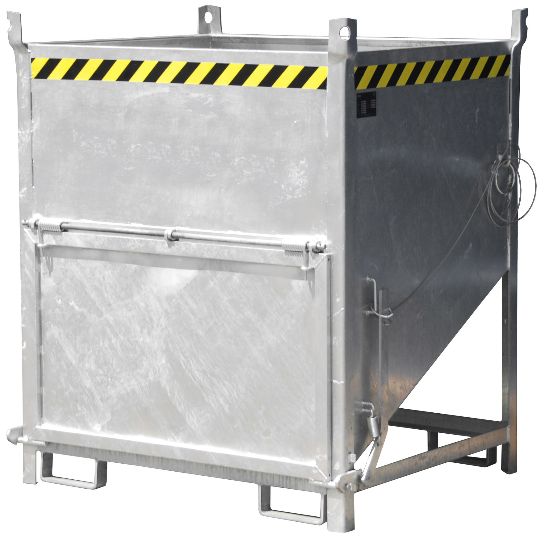 Bauer Silobehälter SGK-100 - verzinkt Silowanne 1000 Liter für Stapler mit Zugseil - Silotrichter Stahl verzinkt (BA-4437-15-0000-7) Bild-01