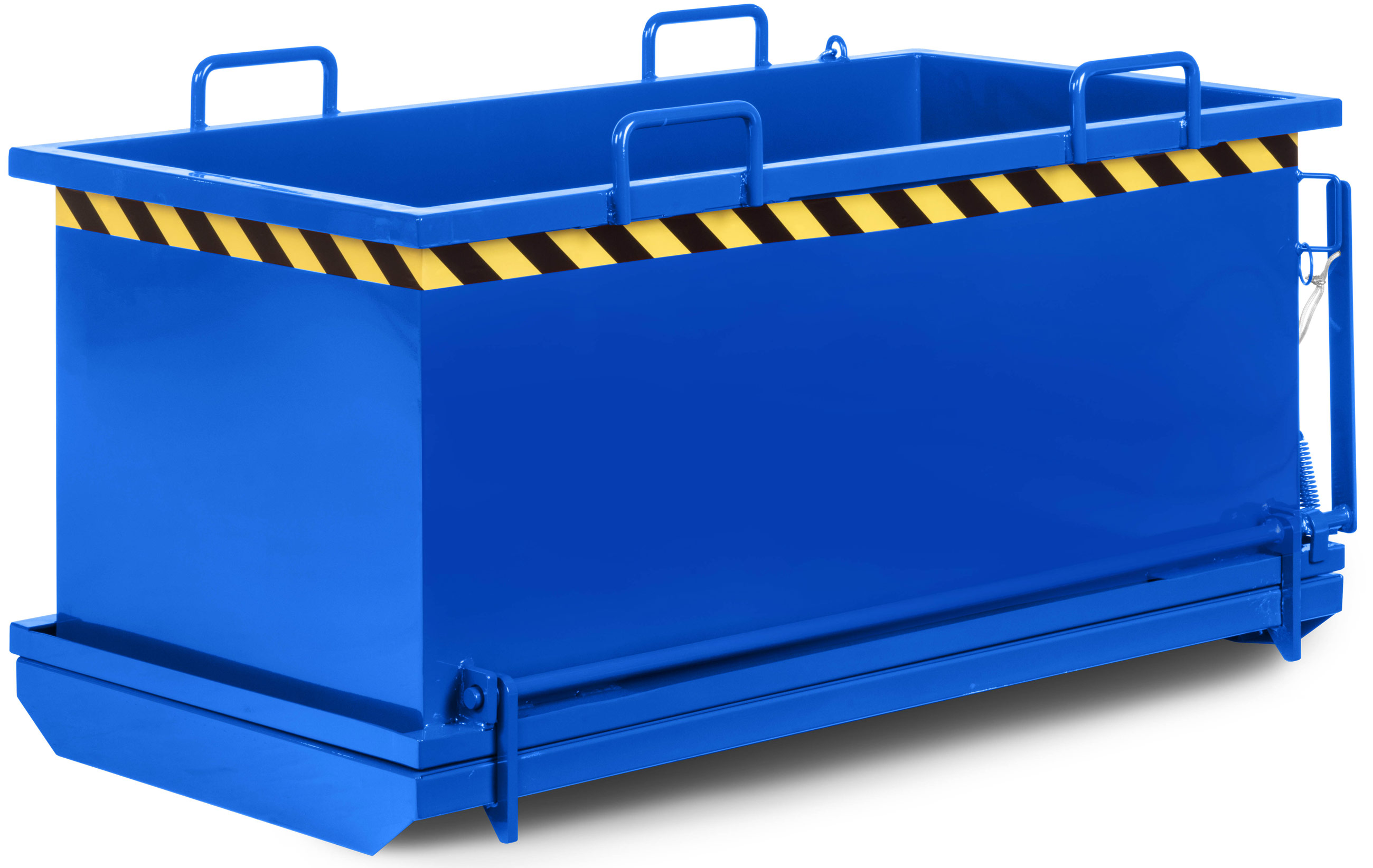 RR Industrietechnik Klappbodenbehälter RKB-50 - RAL 5010 Transportbehälter 500 Liter für Stapler - Container mit Klappboden enzianblau pulverbeschichtet (RR-100100136) Bild-01