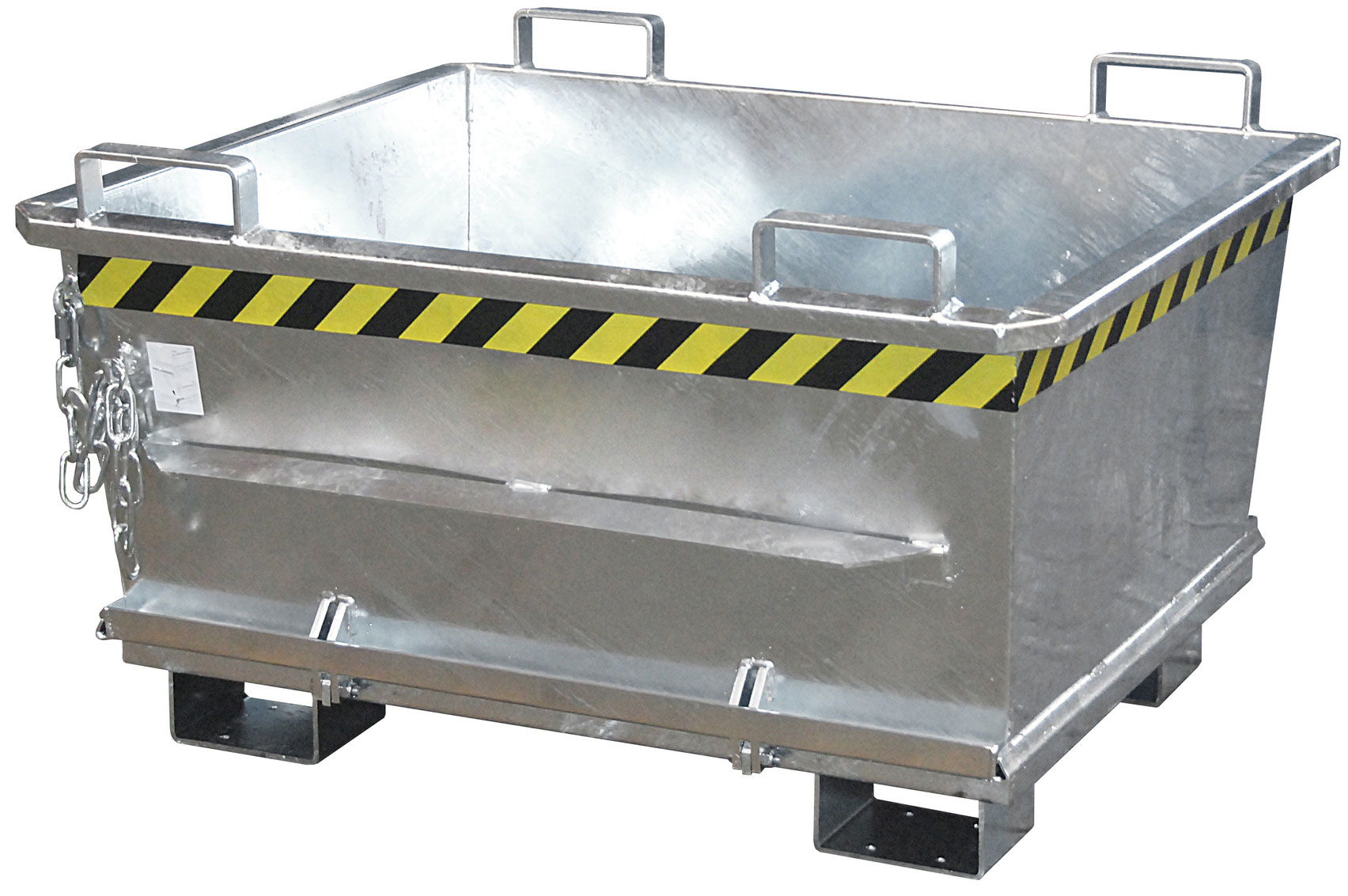 Bauer Klappbodenbehälter BKB-500 - verzinkt Transportbehälter 500 Liter für Stapler - Container mit Klappboden Stahl verzinkt (BA-4417-18-0000-7) Bild-01