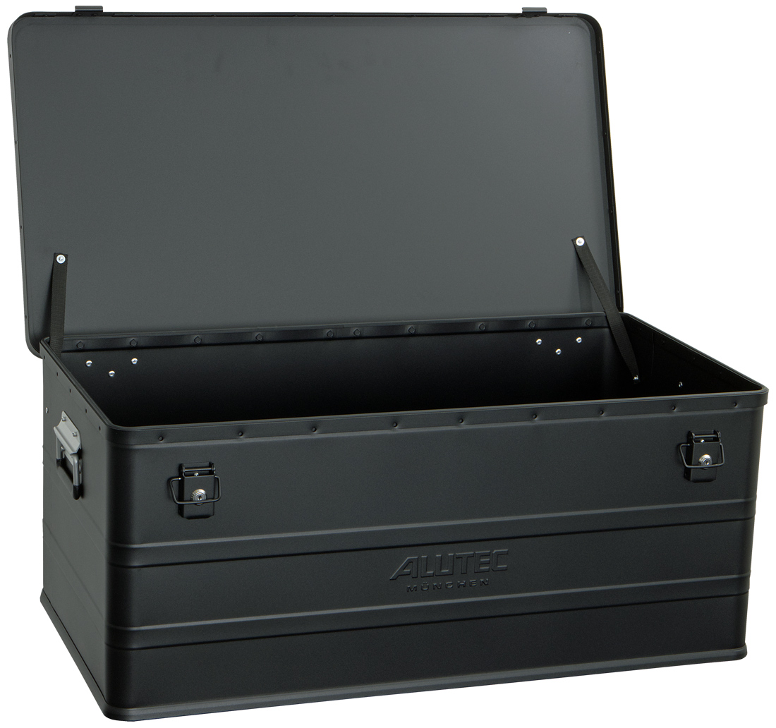 Alutec Alubox Alukiste Classic 142 BLACK Aluminiumbox schwarz mit 2 Zylinderschlössern (AT-11142BLACK) Bild-01