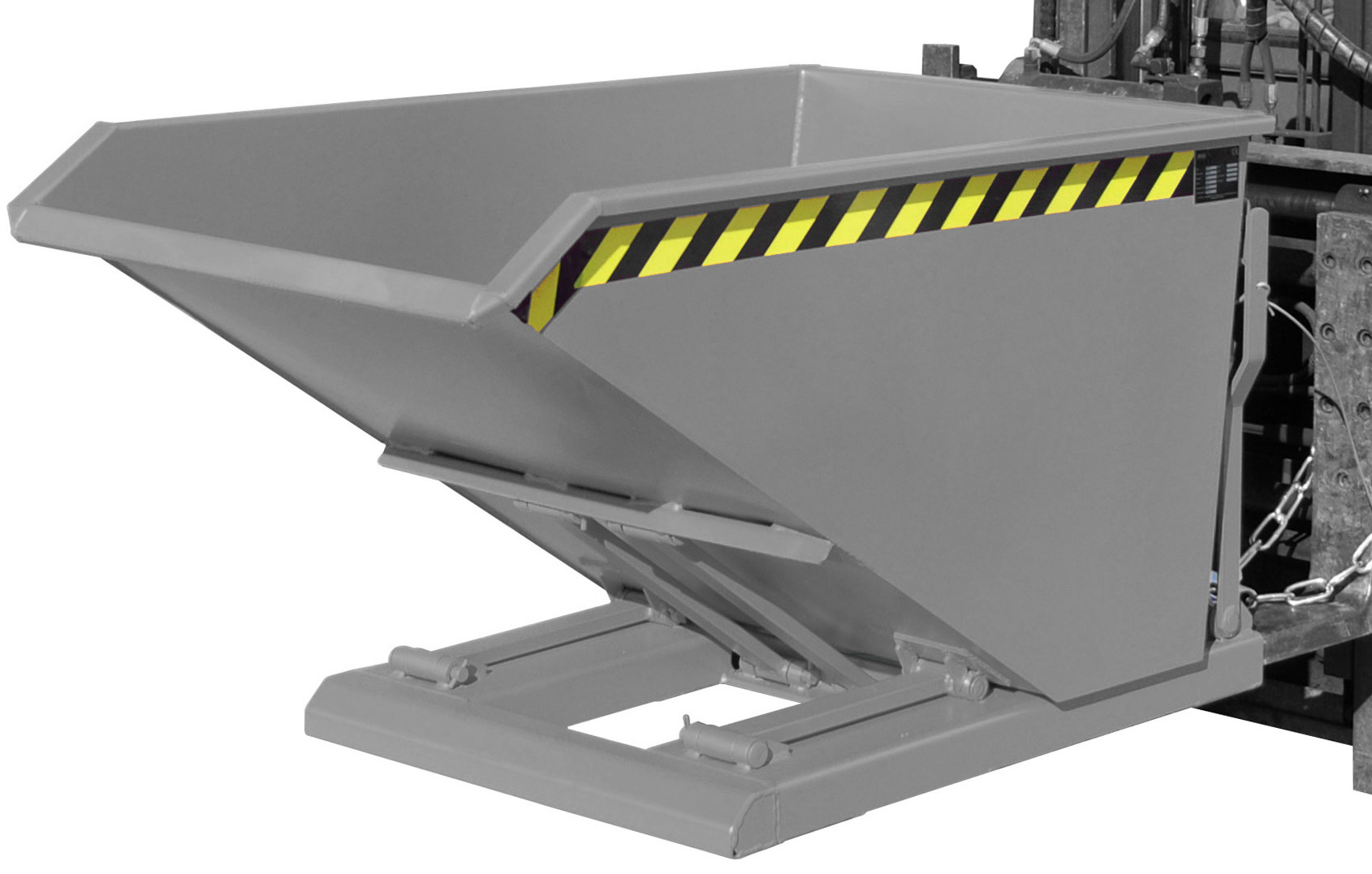 Bauer Muldenkipper NK-50 - RAL 7005 Kippmulde 500 Liter für Stapler - Schuttmulde mausgrau pulverbeschichtet (BA-4412-02-0000-5) Bild-01