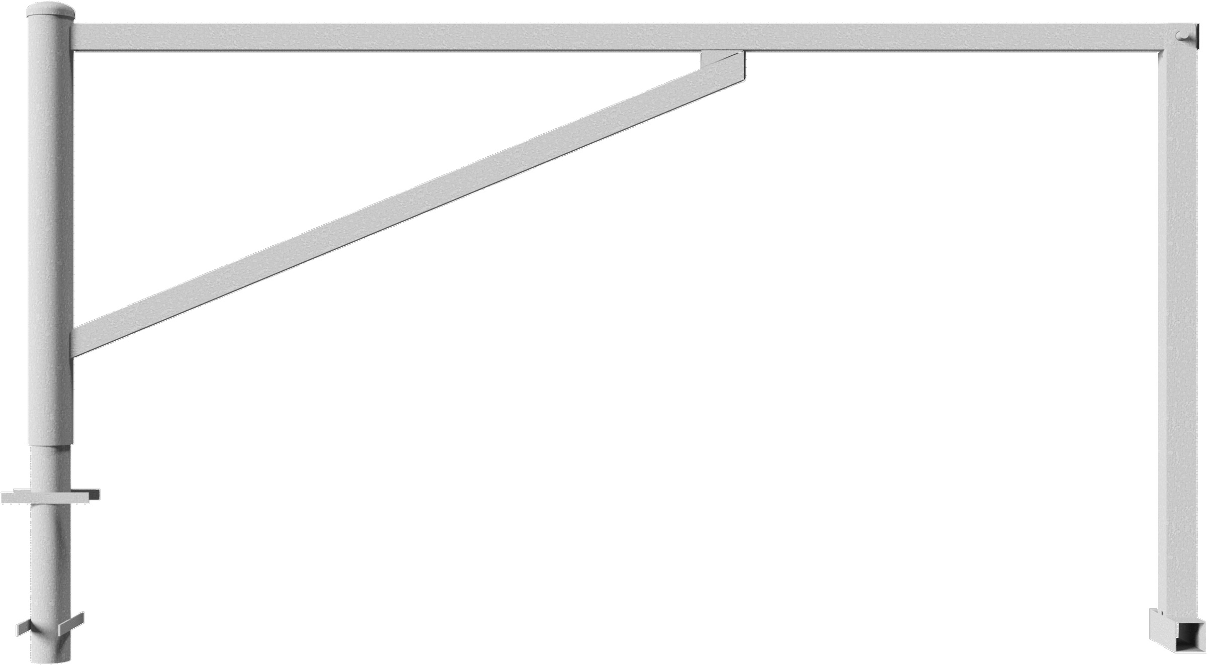 Schake Drehschranke mit 2 Auflagestützen - Schrankenbaum 60 x 40 mm OEV verzinkt - 2500 mm