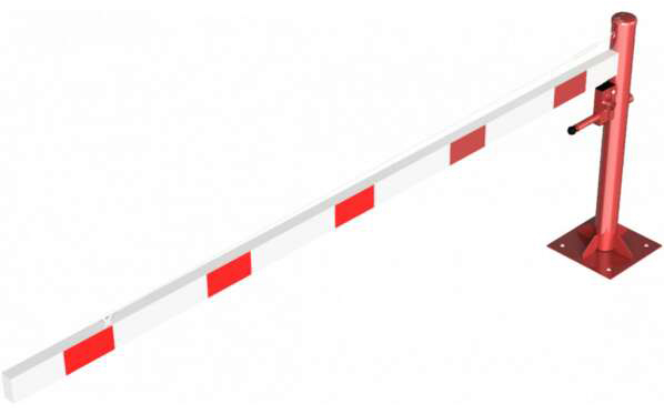 Schake Drehschranke - Schrankenbaum 100 x 50 mm ODD weiß | rot  - 3000 mm