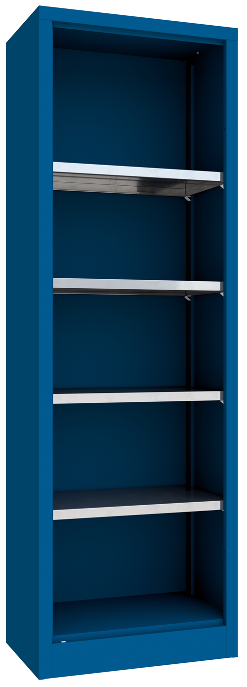 Pavoy Regalschrank 1950 x 640 x 400 mm - 4 Fachböden verzinkt - RAL 5010 Werkstattschrank ohne Türen Stahl mit Fachböden 623 x 365 mm - Korpus enzianblau | Böden verzinkt (PA-31310-064-480-510) Bild-01