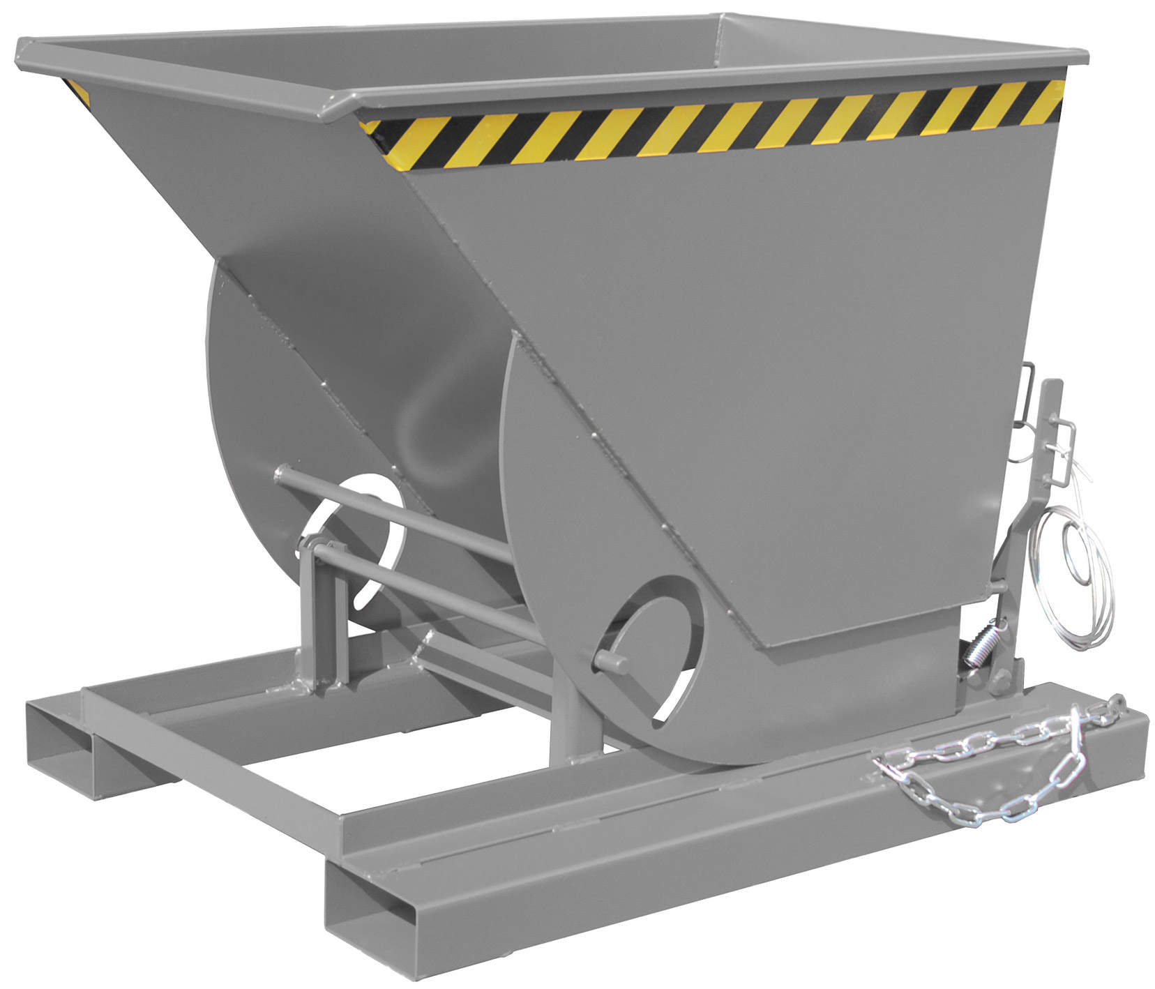 Bauer Abrollkipper AK-50 - RAL 7005 Kippmulde 500 Liter für Stapler - Schuttmulde mausgrau pulverbeschichtet (BA-4462-01-0000-5) Bild-01