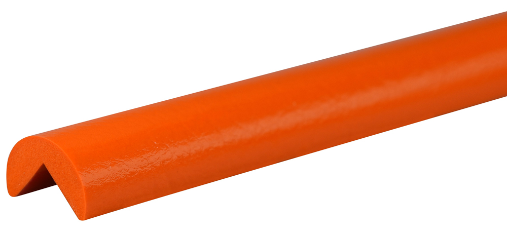Knuffi Eckschutzprofil Typ A Ø 40 mm orange PU - 1,00 m Standard Warnschutz Profil Rundprofil mit Winkelaussparung aus Polyurethan - Eckprofil einfarbig mit selbstklebenden Kanten (SM-PA-900100) Bild-01