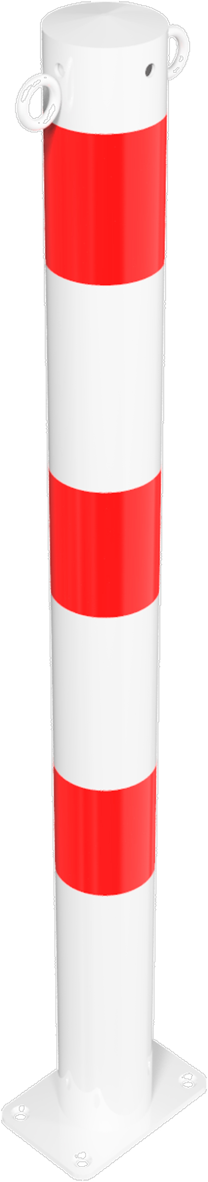 Schake Absperrpfosten OD Ø 76 mm mit 2 Ösen weiß | rot