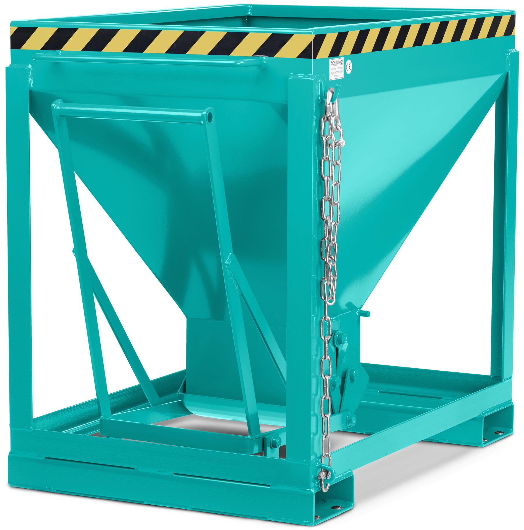 RR Industrietechnik Silowagen RSL-375 - RAL 5018 Silobehälter 375 Liter für Stapler - Silotrichter türkisblau pulverbeschichtet (RR-100802173) Bild-01