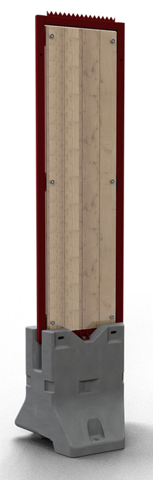 Schake Hochsicherheitszaun Winkel-Set Typ Captus Holz - 0,70 x 2,40 m Betonbarriere mit Sicherheitszaun-Element | Fichte/Tanne kesseldruckimprägniert - Stahlrahmen RAL 3003 (SK-3F200-W-SET4-HSH) Bild-01