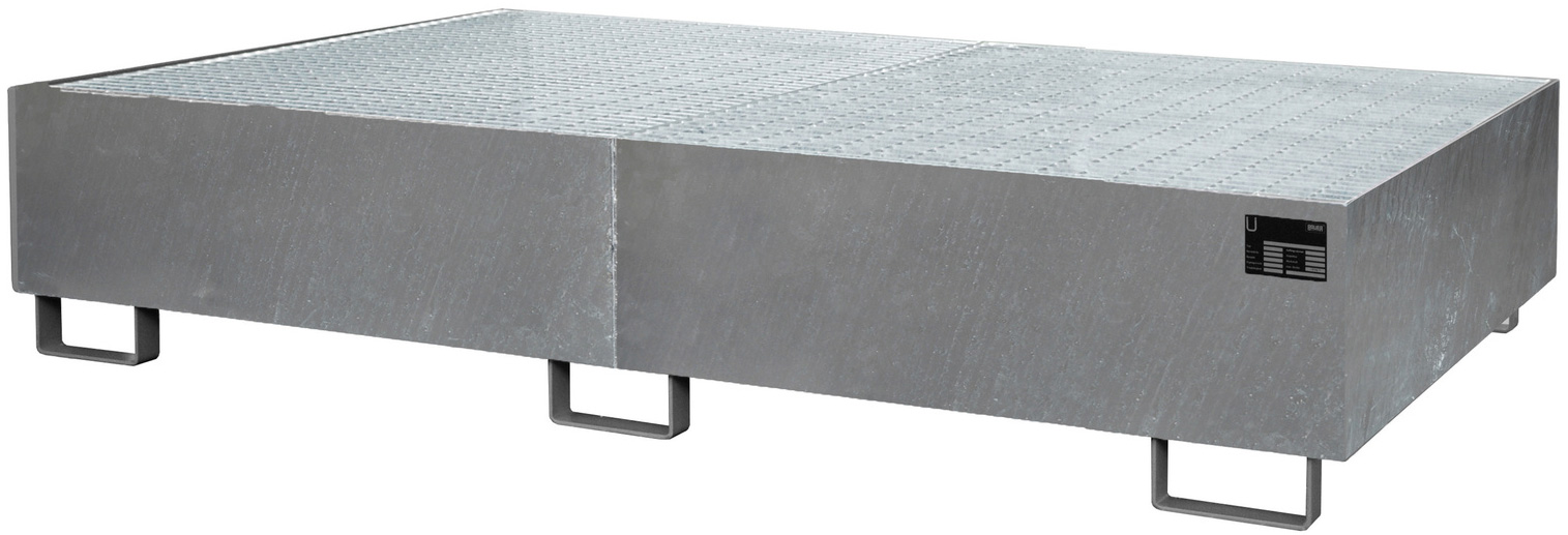 Bauer Regalwanne Stahl RW-GR 2700-2 - verzinkt Auffangbehälter mit Gitterrost für Regalfeldlänge 2700 mm - Stahlwanne verzinkt mit 540 Liter Auffangvolumen (BA-4518-46-0000-7) Bild-01